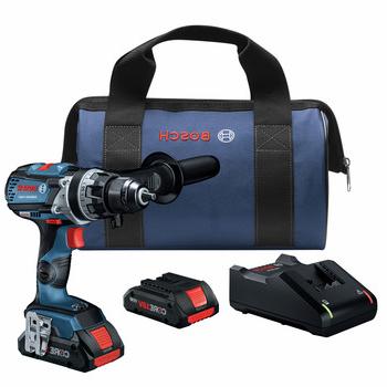 DRILL DRIVERS | Factory Reconditioned Bosch GSB18V-755CB25-RT 18V Brute Tough Connected-Ready EC Brushless Lithium-Ion 1/2 in. Cordless Hammer Drill Driver Kit with 2 Batteries (4 Ah)